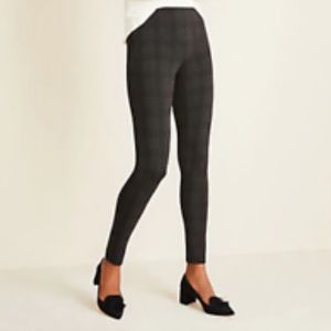 NWOT Ann Taylor Petite Windowpane Seamed Ponte Side Zip Leggings